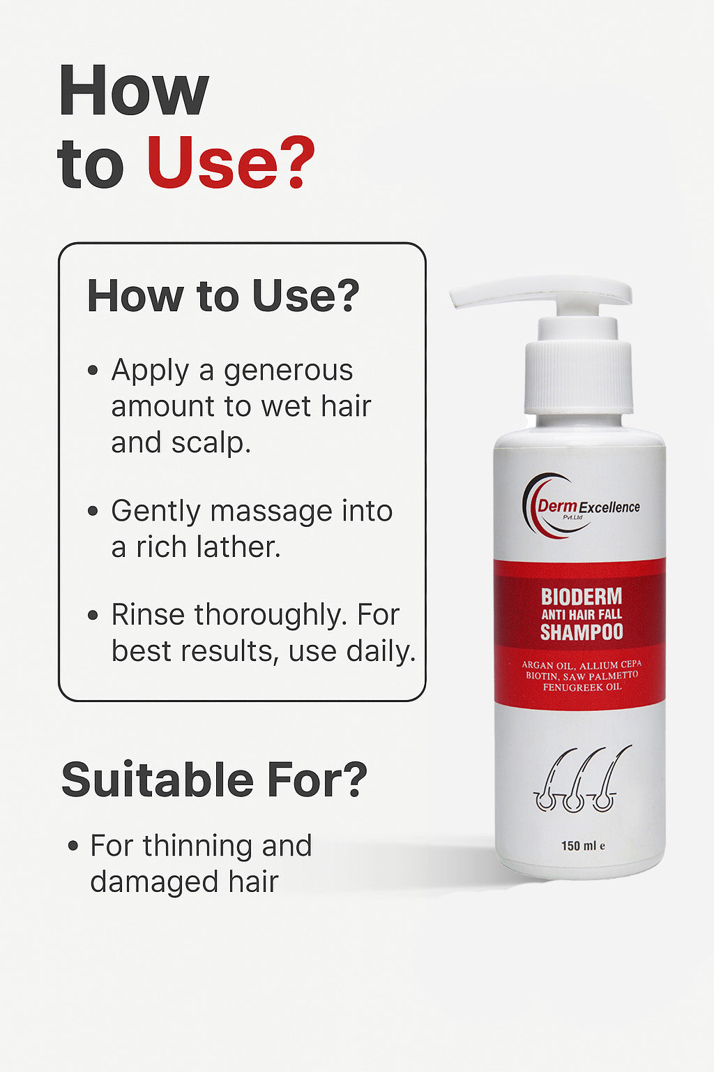 Bioderm Anti Hair Fall Shampoo | Strengthen, Nourish & Revitalize Your Hair